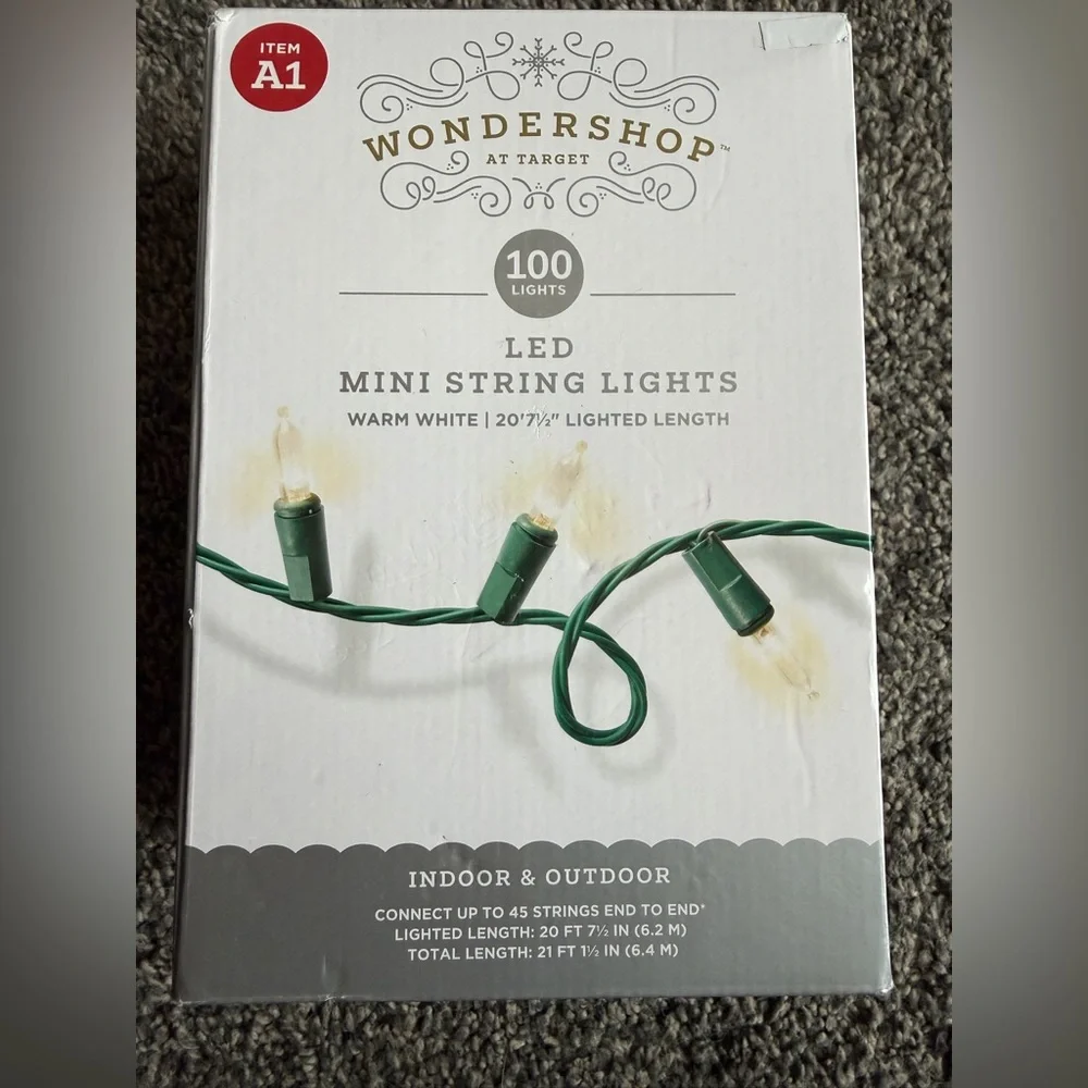 Wondershop LED Mini String Lights - Green Wire Warm White